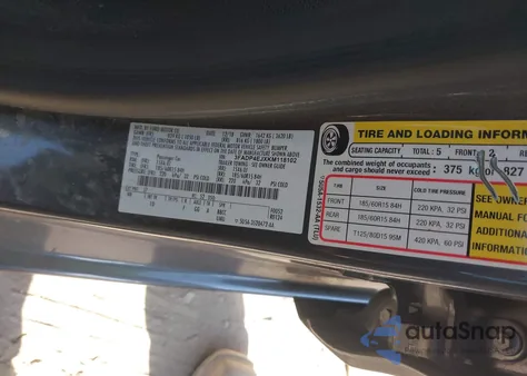 2019 Ford Fiesta Se z USA, uszkodzony, nr VIN 3FADP4EJXKM118102